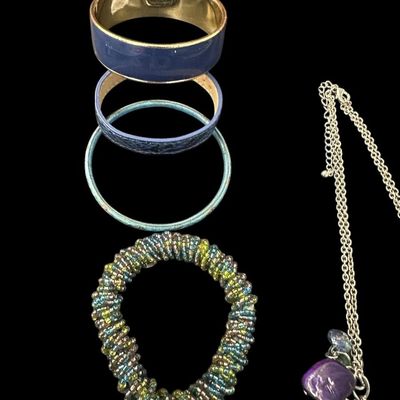 Sale Photo Thumbnail #879:  Lot of blue jewelry.                           