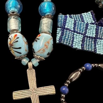 Sale Photo Thumbnail #881:  Lot of blue jewelry.                           