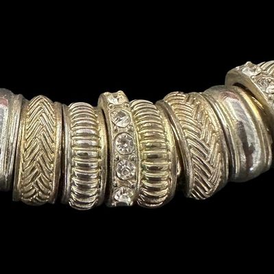 Sale Photo Thumbnail #884:  Gold-tone necklace / bracelet.                           