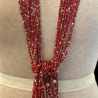 Sale Photo Thumbnail #888:  Red multi-strand belt.                           
