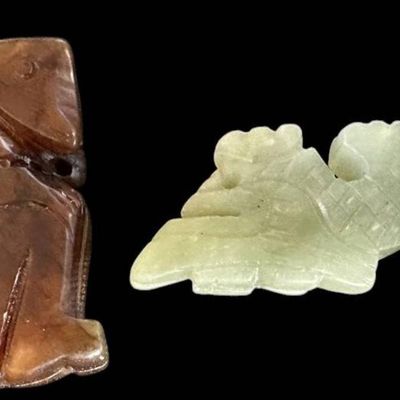 Sale Photo Thumbnail #913:  13 Jade Carvings  Approximately 2 in Each.                           