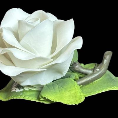 Sale Photo Thumbnail #1061:  Capodimonte Porcelain Rose Figurine  5 Inches.                           