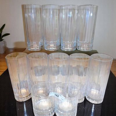 Sale Photo Thumbnail #1100:  Clear Glass Tumblers  Possible Ellesse Design.                           