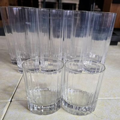 Sale Photo Thumbnail #1104:  Clear Glass Tumblers  Possible Ellesse Design.                           