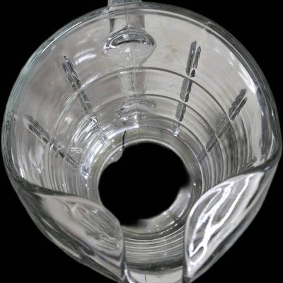 Sale Photo Thumbnail #1116:  Clear Glass Pitcher With Grid Design  9.5 Inches.                           