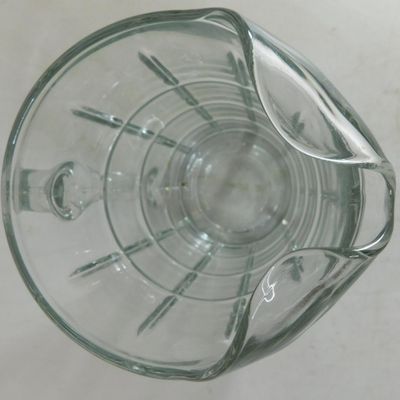 Sale Photo Thumbnail #1113:  Clear Glass Pitcher With Grid Design  9.5 Inches.                           