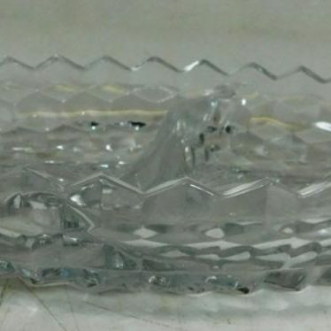 Sale Photo Thumbnail #1171:  American Fostoria 3-Piece Glass Set With Divided and Footed Bowls.                           