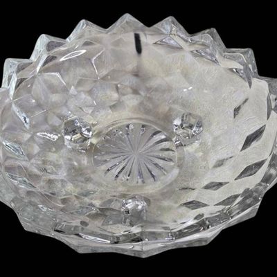 Sale Photo Thumbnail #1165:  American Fostoria 3-Piece Glass Set With Divided and Footed Bowls.                           