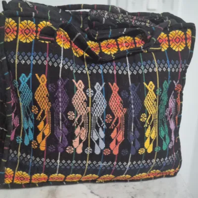Sale Photo Thumbnail #252: Handmade
Guatemalan
Handmade Guatemalan padded tote bag. Vibrant embroidery, zipped closure this tote bag features a colorful pattern perfect for any occasion. Its unique design adds a pop of color to your outfit.

Condition
Like New
Color
Black
Category
