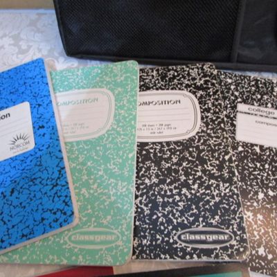 Sale Photo Thumbnail #327: New Michael Graves Laptop sleeve13-1/2" x 11-1/2" x 2", 4 composition books 100 pgs. each, 3 college ruled notebooks, 1 box 5000 staples, see pictures