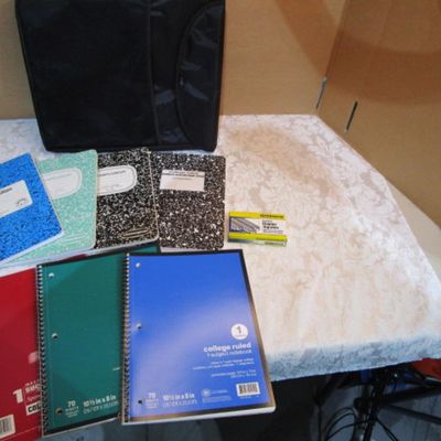 Sale Photo Thumbnail #325: New Michael Graves Laptop sleeve13-1/2" x 11-1/2" x 2", 4 composition books 100 pgs. each, 3 college ruled notebooks, 1 box 5000 staples, see pictures