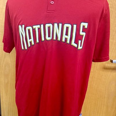 Majestic Washington Nationals Cool Base Henley Jersey - Size L
