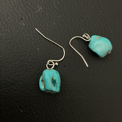 Turquoise Tumble Stone Dangle Earrings