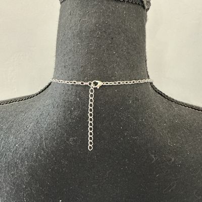 Silver-Tone Necklace with Faceted Blue Oval Stones