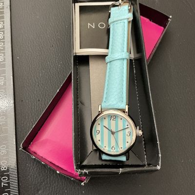 Avon Light Blue Striped Dial Wristwatch in Original Box