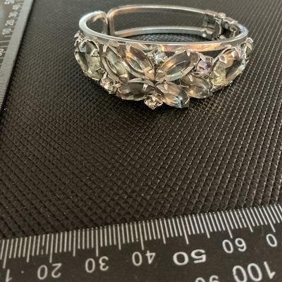 Vintage Rhinestone Hinged Bangle Bracelet