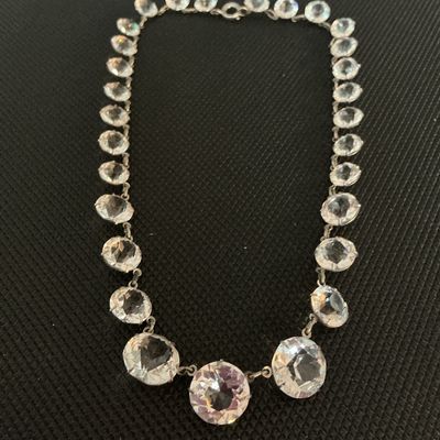 Vintage Graduated Crystal Paste Riviera Choker Necklace