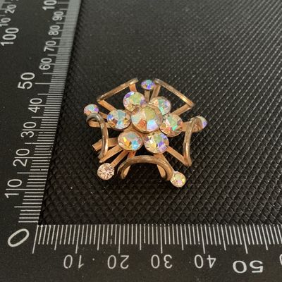 Vintage Gold-Tone Aurora Borealis Rhinestone Brooch Pin