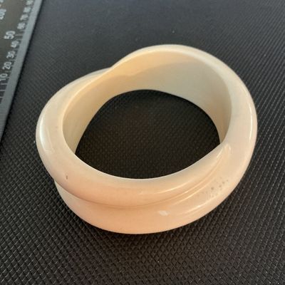 Vintage Off-White Resin Wave Bangle Bracelet