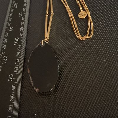 Kinsley Armelle Gold-Tone Long Pendant Necklace with Agate Stone