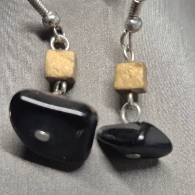 Vintage cabuchon tiger's eye Pendant & Earrings coordinate