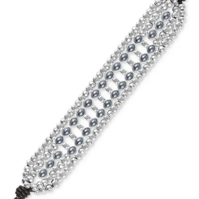 Lucky Brand Faux Pearl Leather Ladder Bracelet #23