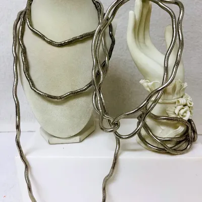Vintage Bendable Snake Chain Necklace ~ 4 pieces