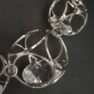 1946 brand stainless cage w/ZC stones & Matching Earrings ~ NWT