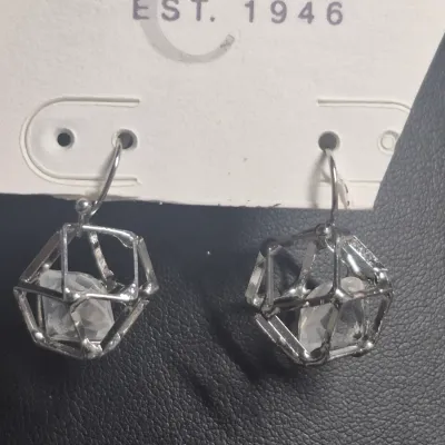 1946 brand stainless cage w/ZC stones & Matching Earrings ~ NWT