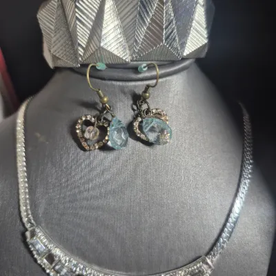 Christina Collection Necklace & silver-tone Bracelet + Earrings