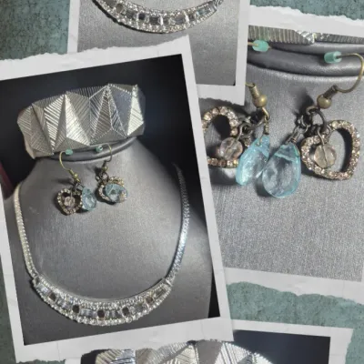 Christina Collection Necklace & silver-tone Bracelet + Earrings