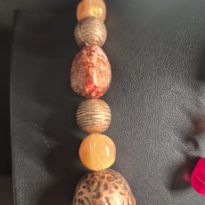 Vintage copper hammered necklace w/ Earrings to match