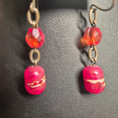 Vintage copper hammered necklace w/ Earrings to match
