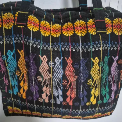 Handmade Guatemalan Handmade Guatemalan padded tote bag. @1970s