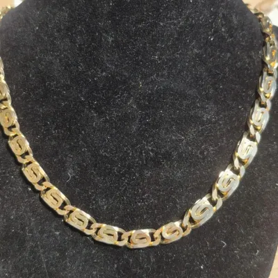 Byzantine gold tone chain by Les Bernard 18"
