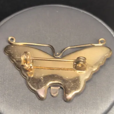 Japanese damascene butterfly brooch