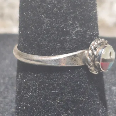 Emerson Vallo Zuni Sterling Multi-Stone Inlay Sunface Ring Sz 5
