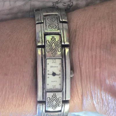 Vintage Geneva Southwester Tribal Cuff Watch ~ working Y2K