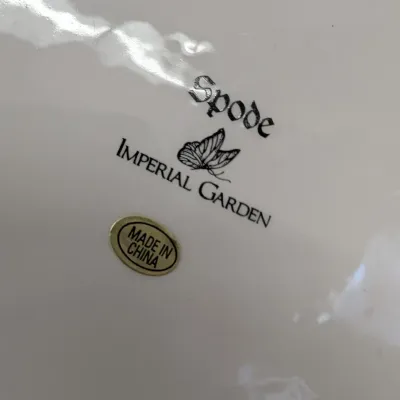 Spode Imperial Garden Ceramic Pumpkin Soup Tureen with Lid and Ladle