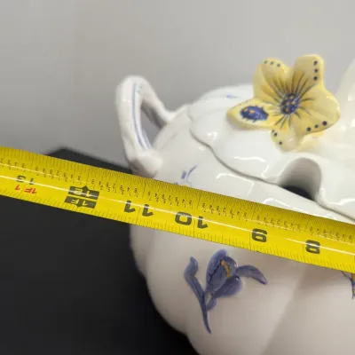 Spode Imperial Garden Ceramic Pumpkin Soup Tureen with Lid and Ladle