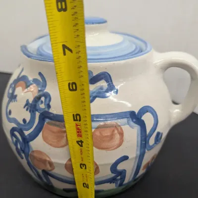 M.A. Hadley Hand-Painted Pottery Lidded Pitcher Jar