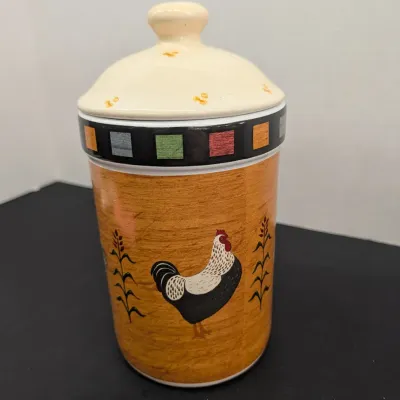 Rooster Brand Teapot Pitcher, Ceramic Rooster Utensil Holder & A Pair Of Small Pico Rooster Pitchers