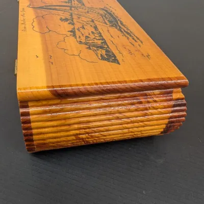 Vintage Cedar Box Stone Harbor New Jersey Sailboat Souvenir