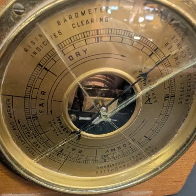 Vintage Art Deco Airguide Barometer Made In Chicago