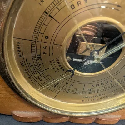 Vintage Art Deco Airguide Barometer Made In Chicago