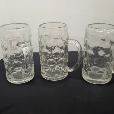 (3) 1 Liter Beer Mugs - Spaten Muchen G S, Embossed HB Hafbrauhaus Muchen Hoffritz & Pschorr Muchen Dimpled Mugs #2