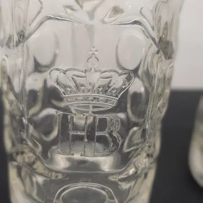 (3) 1 Liter Beer Mugs - Spaten Muchen G S, Embossed HB Hafbrauhaus Muchen Hoffritz & Pschorr Muchen Dimpled Mugs #2