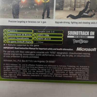 Vintage XBOX Games - 2003 True Crime Streets Of LA, Soulcalibur II & 2003 Project Gotham Racing