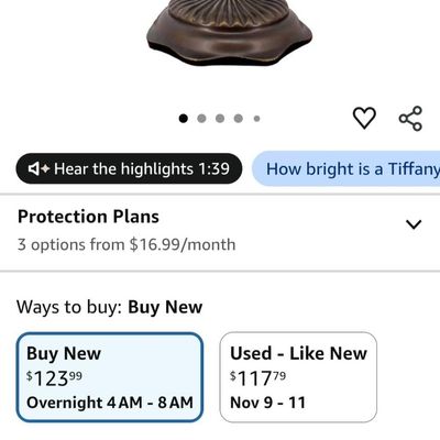 Sale Photo Thumbnail #10: Shade is 8" wide, lamp is 20" tall, see pictures
