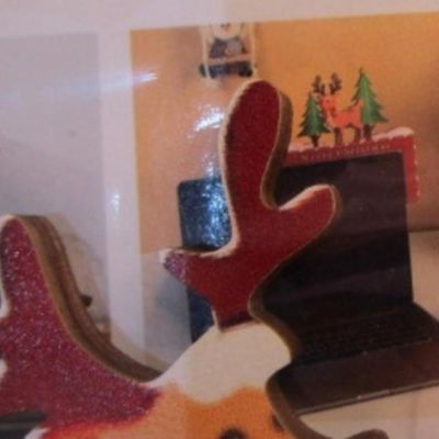 Sale Photo Thumbnail #74: 2 notepads, 1 journal, 1 Merry Christmas wall art sign, metal nutcracker sign, hanging reindeer (for computer screen or doorway)